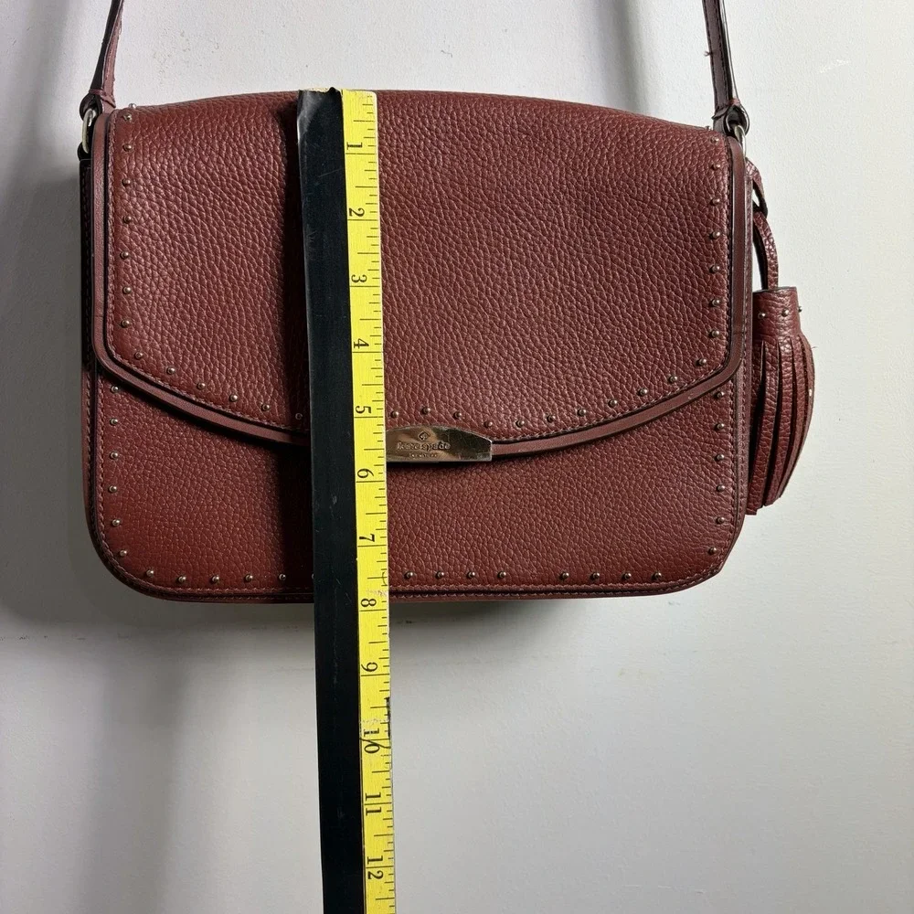 Kate Spade West Street Kenway Crossbody Bag Pebbled Leather Port Brown Studded